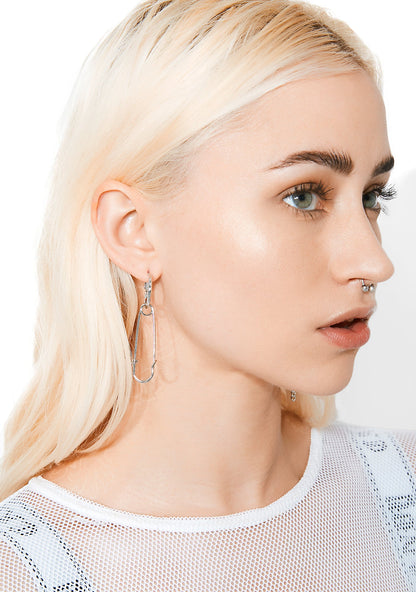 Against The Grain Safety Pin Earrings