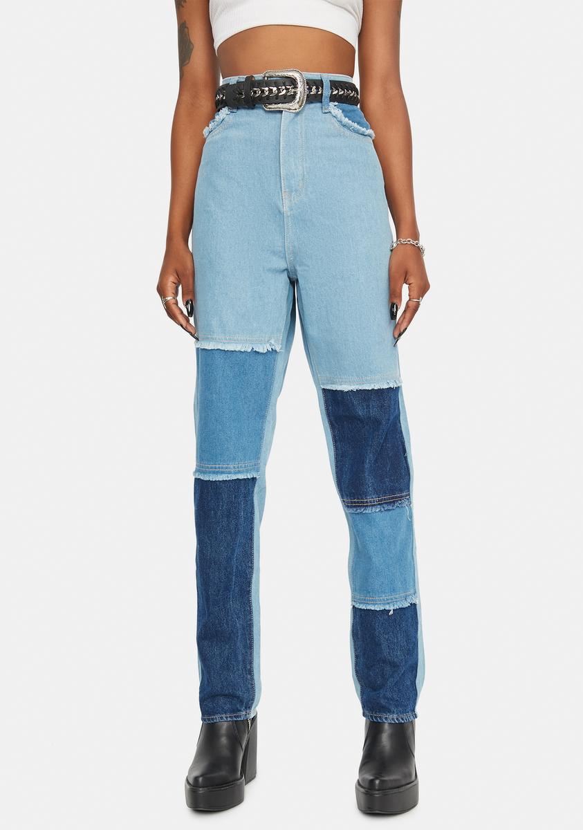 Adding Light Colorblock Jeans