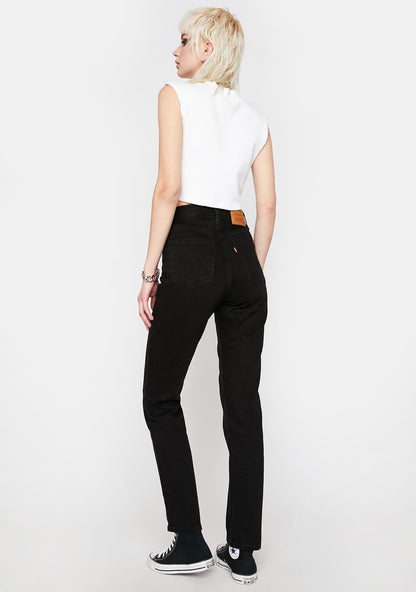 70s High Slim Straight Trainwreck Denim Jeans