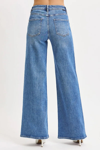 RISEN Full Size High Rise Wide Leg Jeans Plus Size
