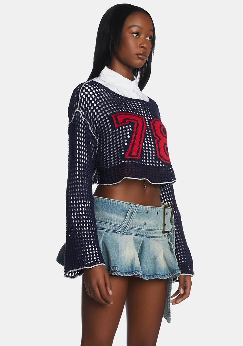 78th St Cropped Knit Sweater