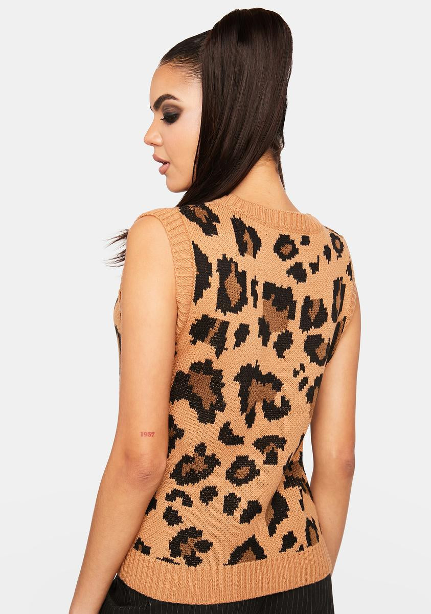 A Little Crazy Leopard Print Vest