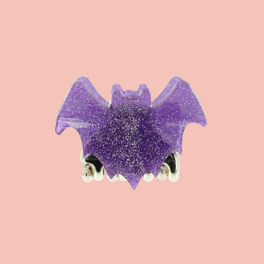Glitter Baby Bat Claw Clip - Purple