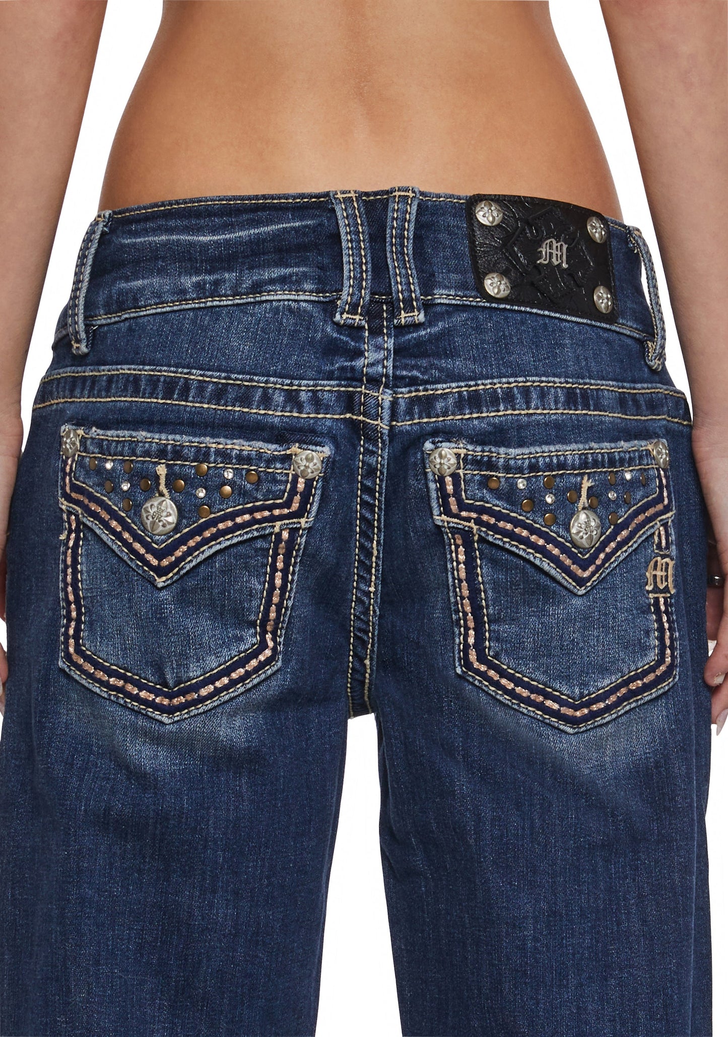 30" Low Rise Slim Wide Jeans