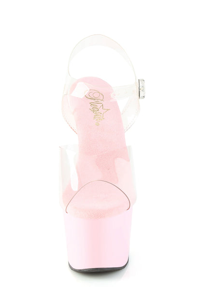 Adore-708 Platform Ankle Strap Sandals-Baby Pink