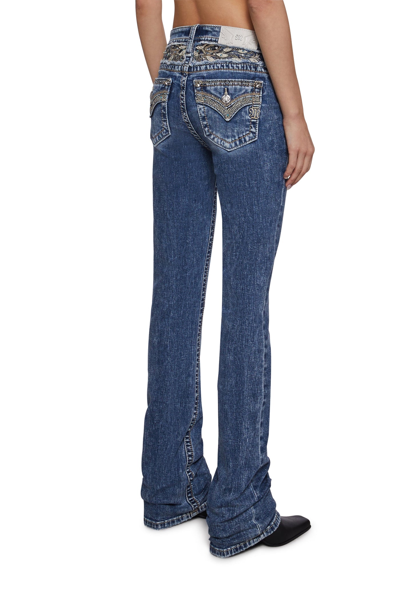 34" Mid Rise Denim Jeans