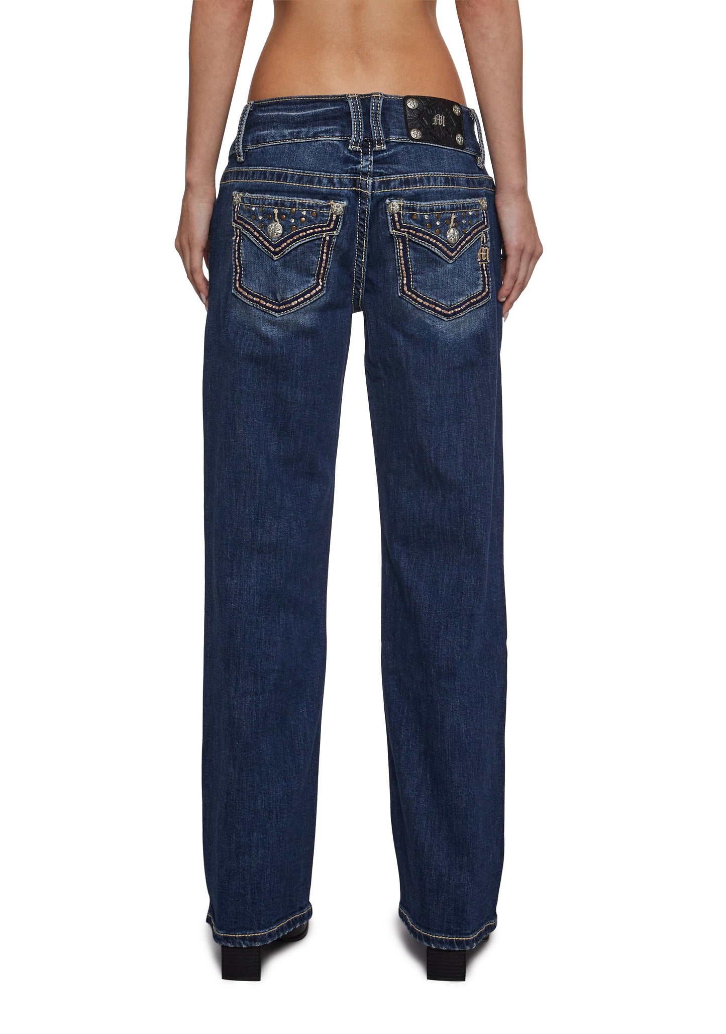 30" Low Rise Slim Wide Jeans