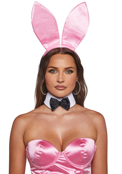 8 Piece Classic Playboy Bunny Costume - Pink