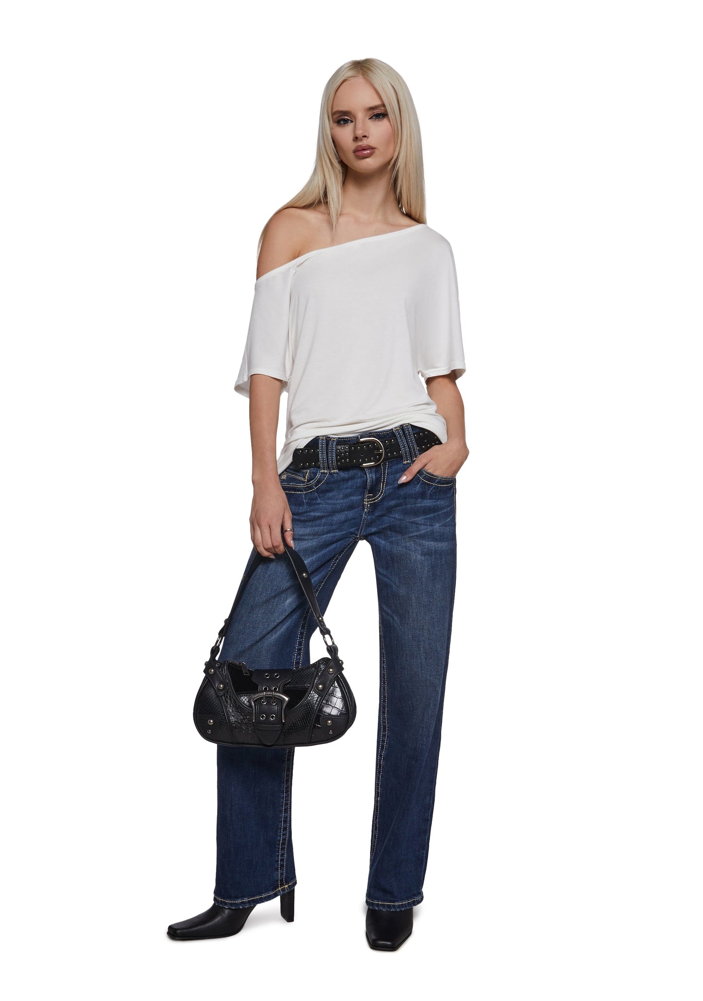30" Low Rise Slim Wide Jeans