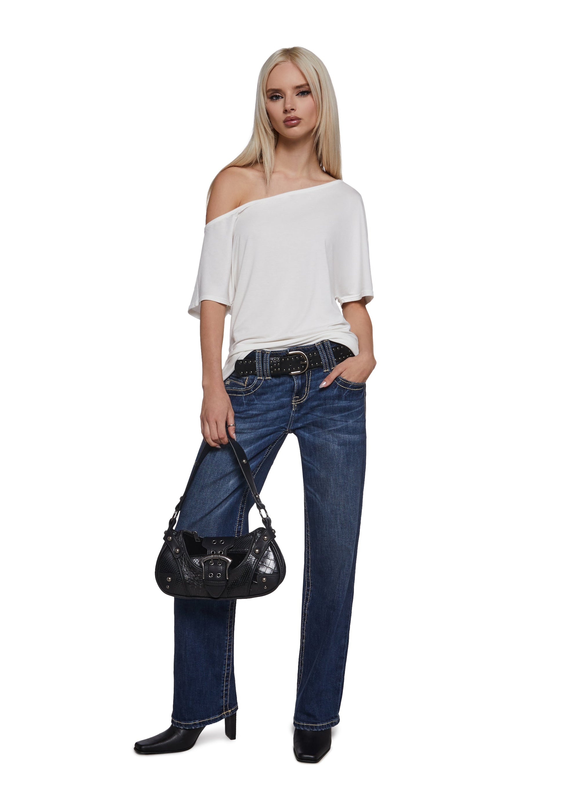 30" Low Rise Slim Wide Jeans