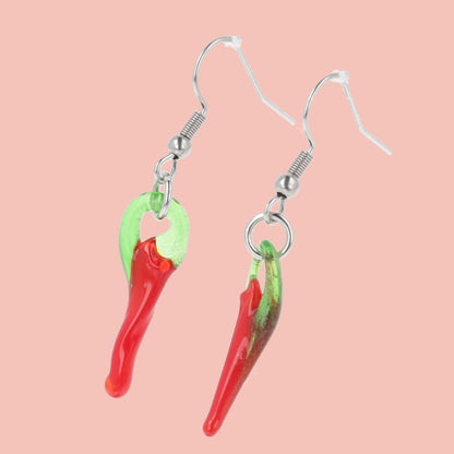 Glass Chilli Earrings