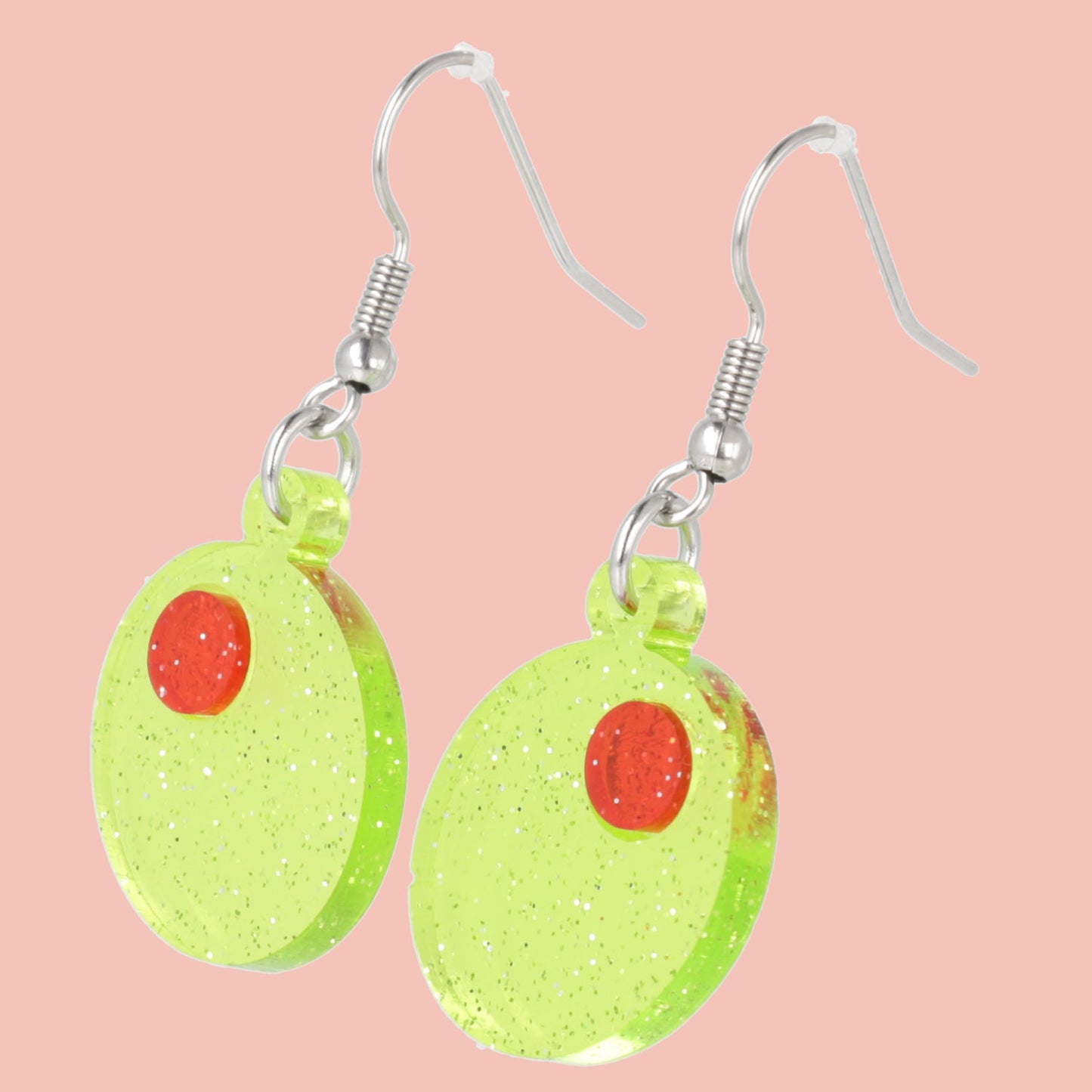 Glitter Olive Earrings