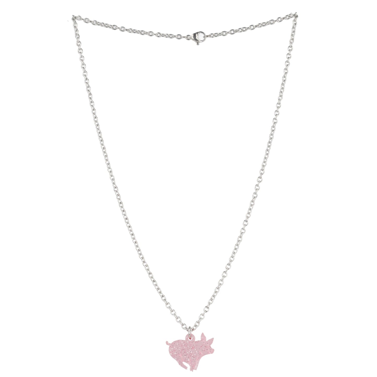 Glitter Piggy In The Middle Necklace