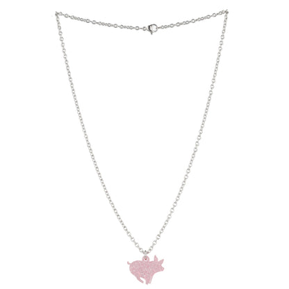 Glitter Piggy In The Middle Necklace