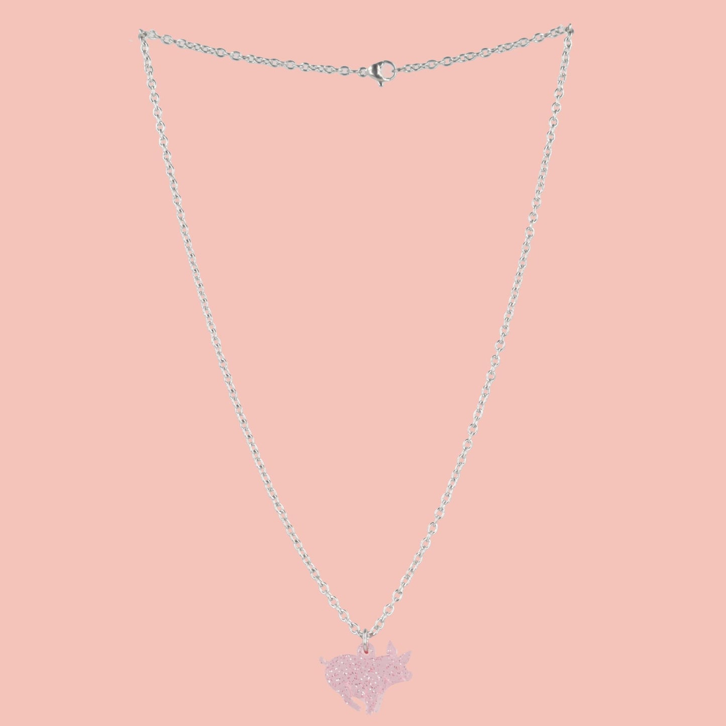Glitter Piggy In The Middle Necklace