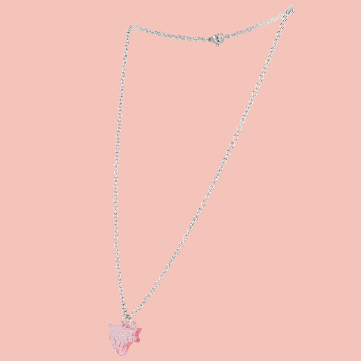 Glitter Piggy In The Middle Necklace