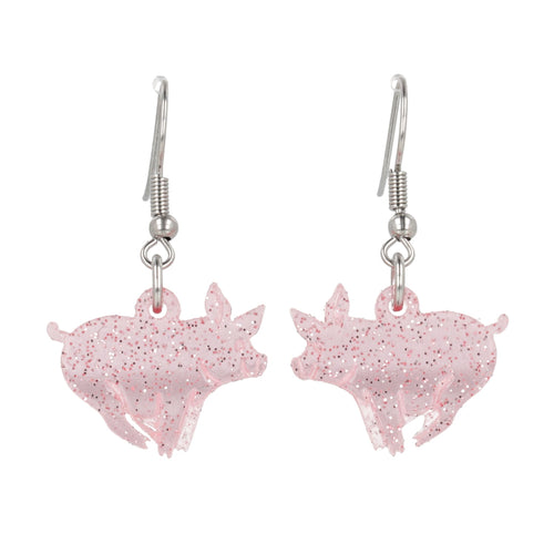 Glitter Piggy In The Middle Earrings