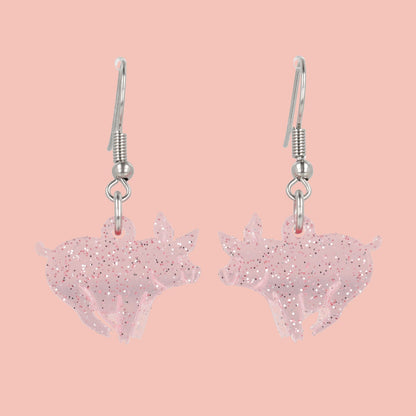 Glitter Piggy In The Middle Earrings