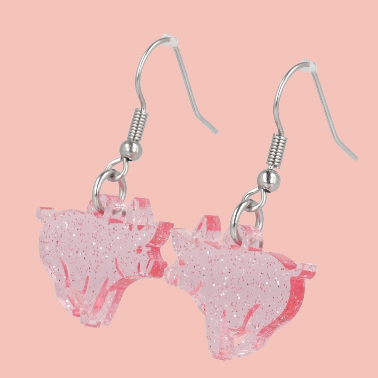 Glitter Piggy In The Middle Earrings