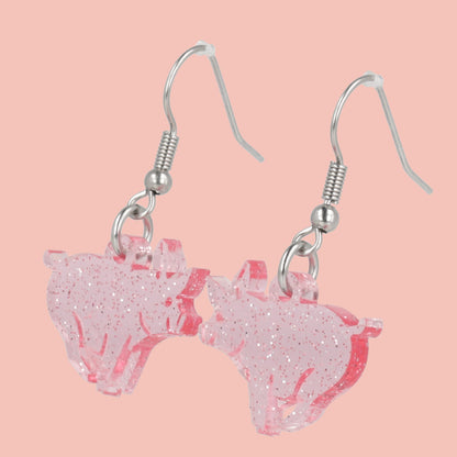 Glitter Piggy In The Middle Earrings