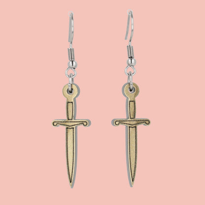 Gold Dagger Earrings