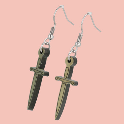 Gold Dagger Earrings