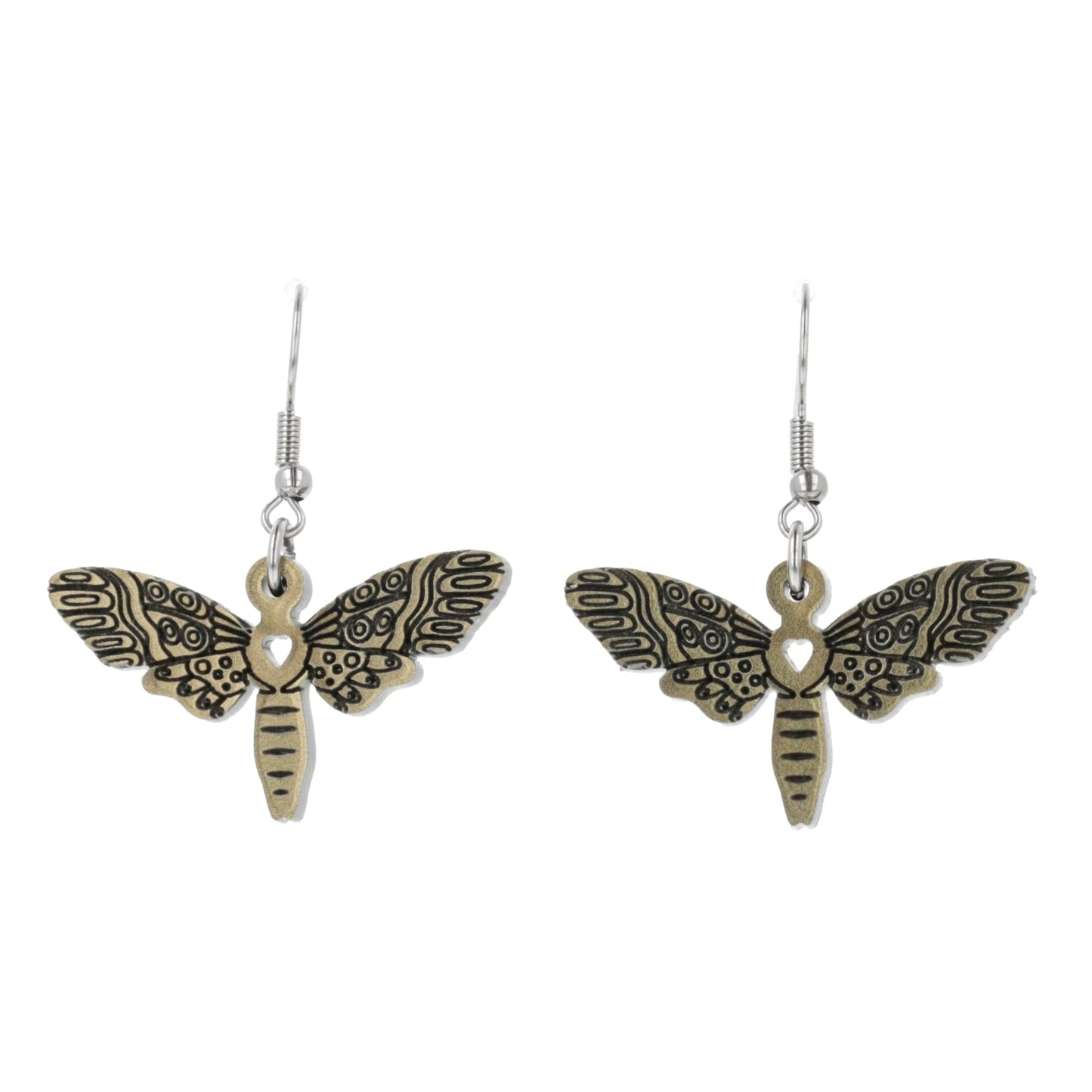 Gold Moth Earrings