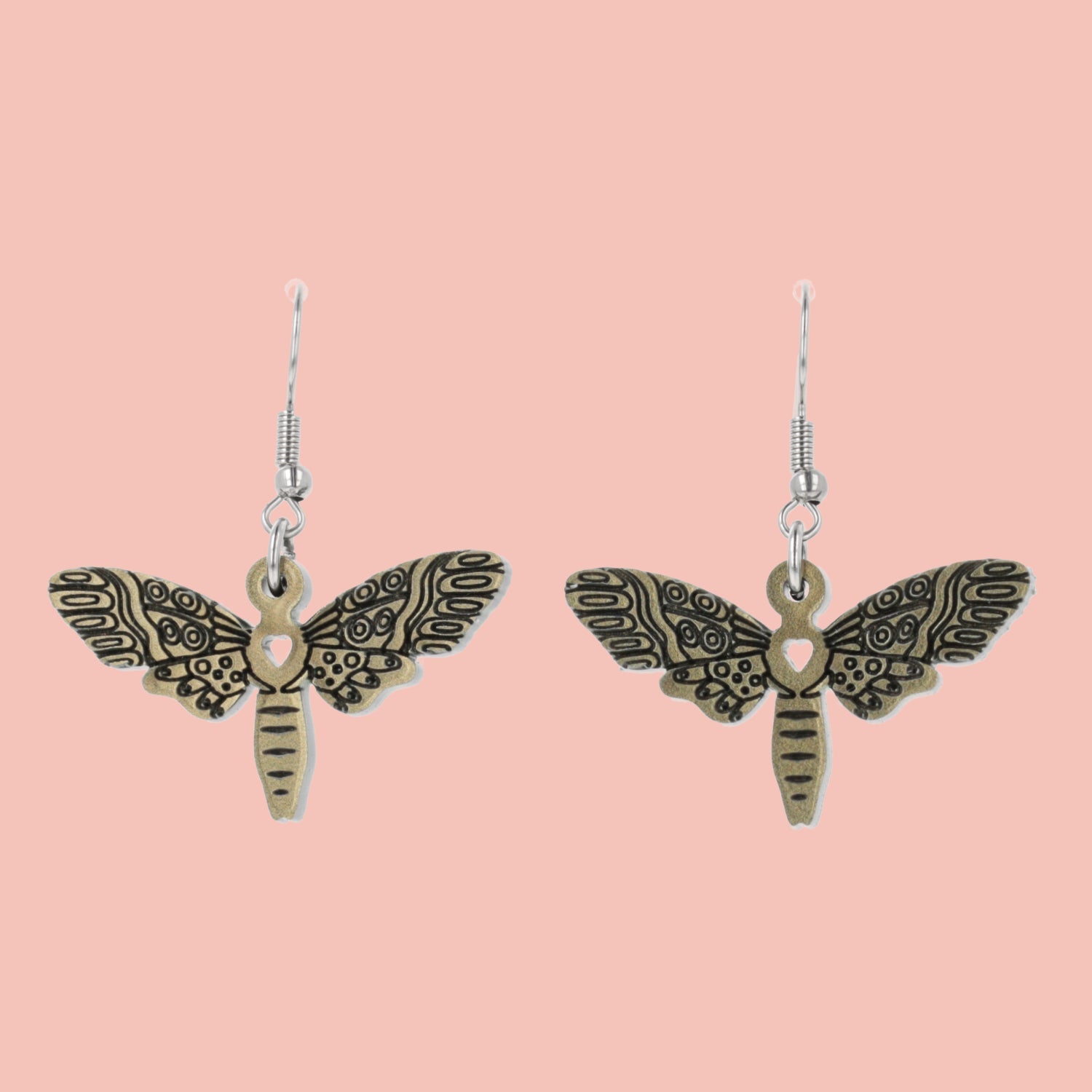 Gold Moth Earrings