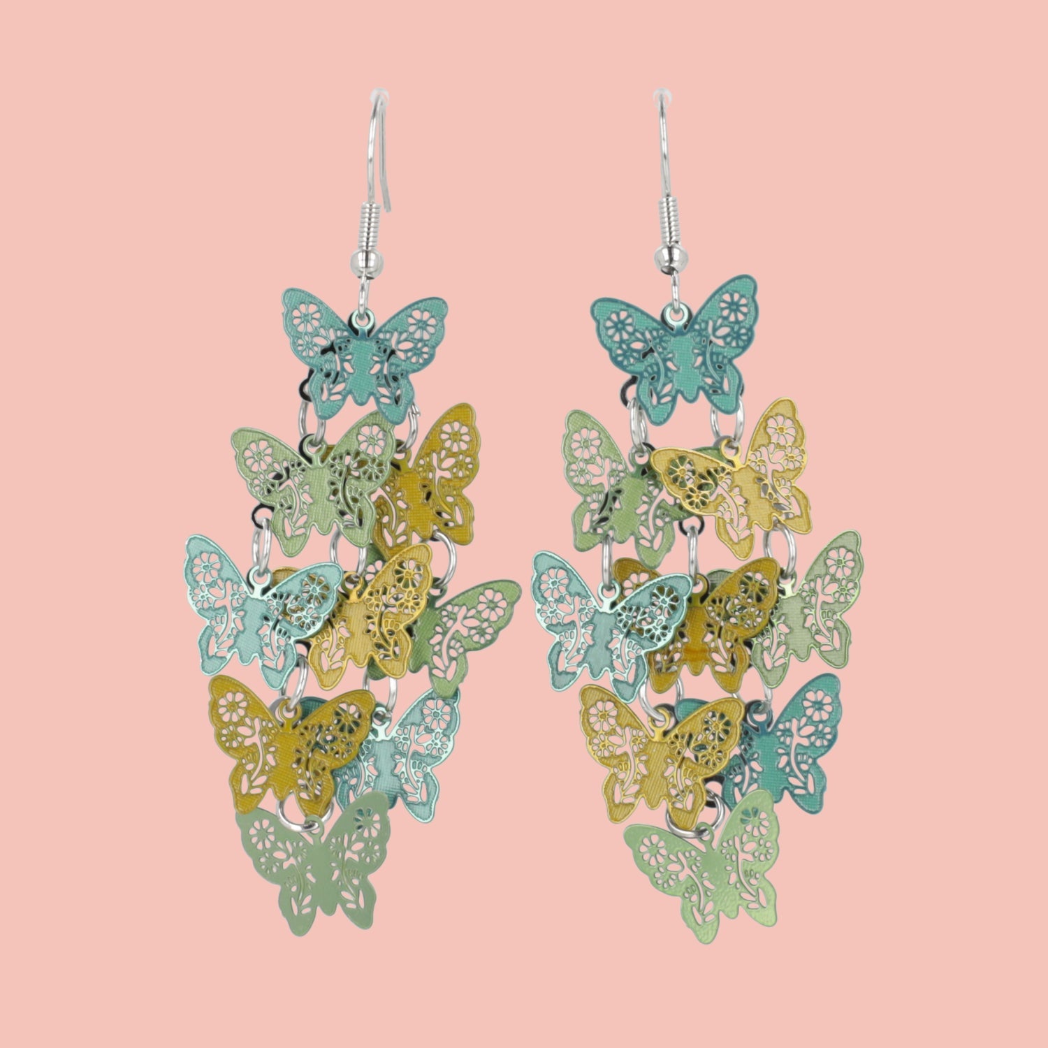 Green Butterfly Earrings