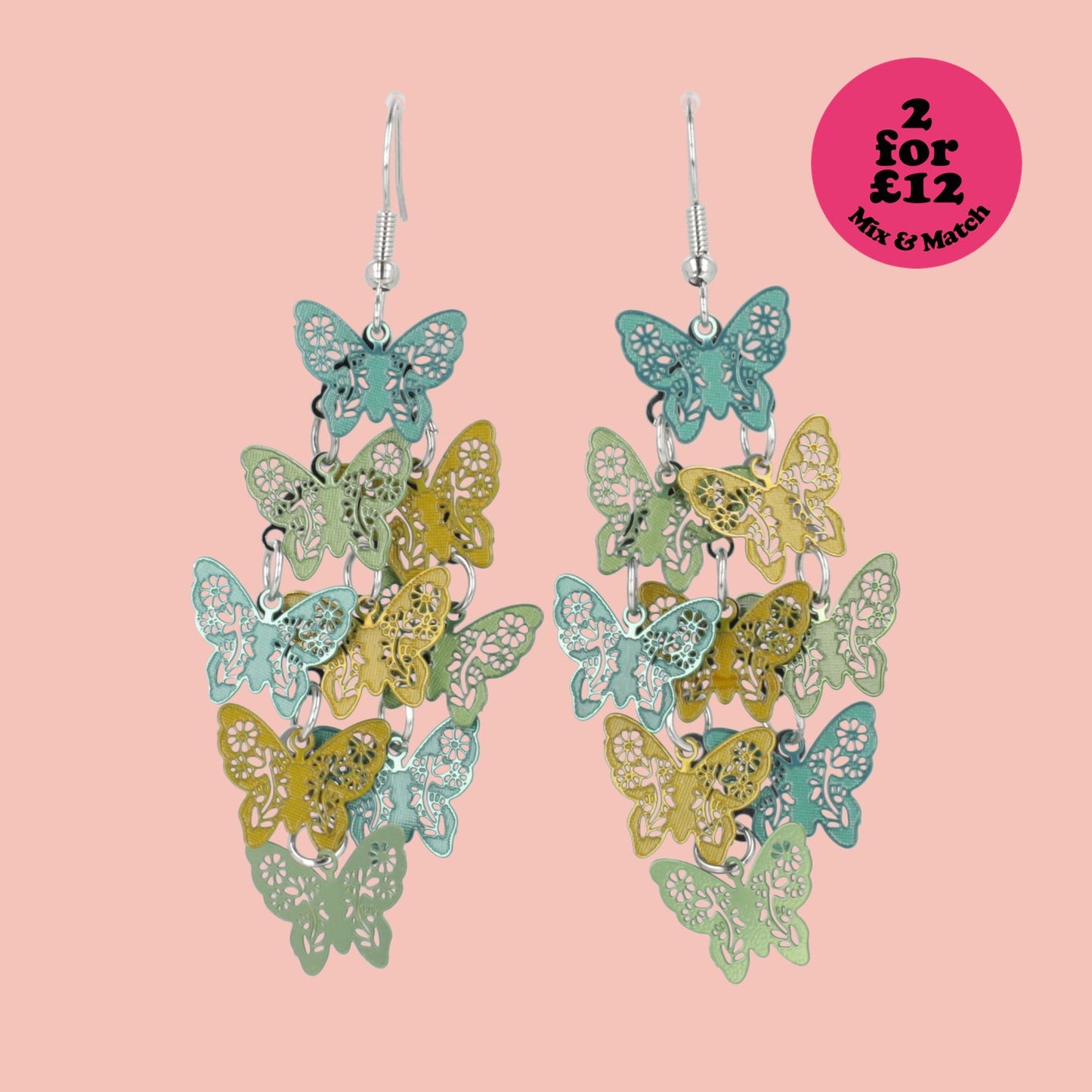 Green Butterfly Earrings