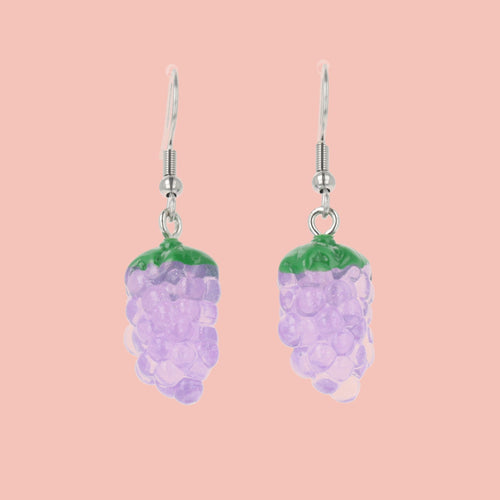 Got Any Grapes? Earrings (Purple)