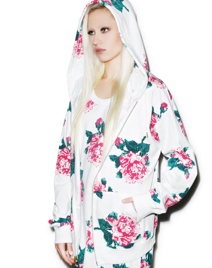 8Bit Floral Hoodie