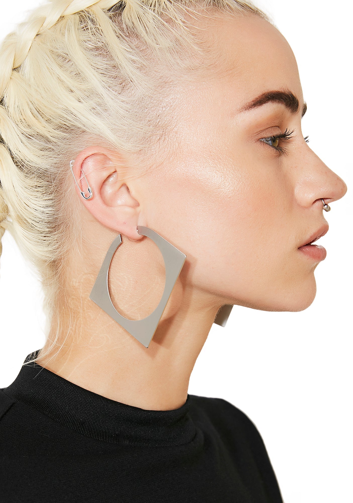 Abstract Square Hoop Earrings
