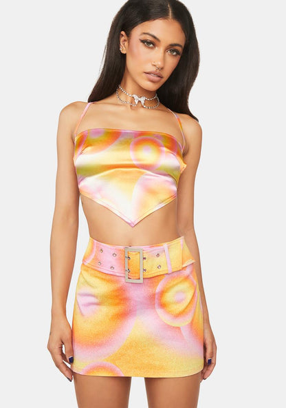 Albufeira Y2k Belted Mini Skirt