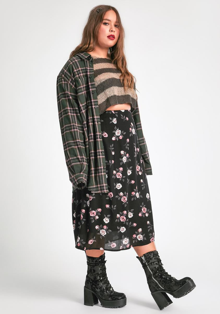 Always Erase And Rewind Midi Skirt