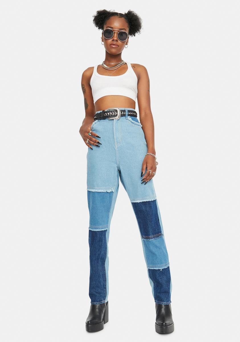 Adding Light Colorblock Jeans
