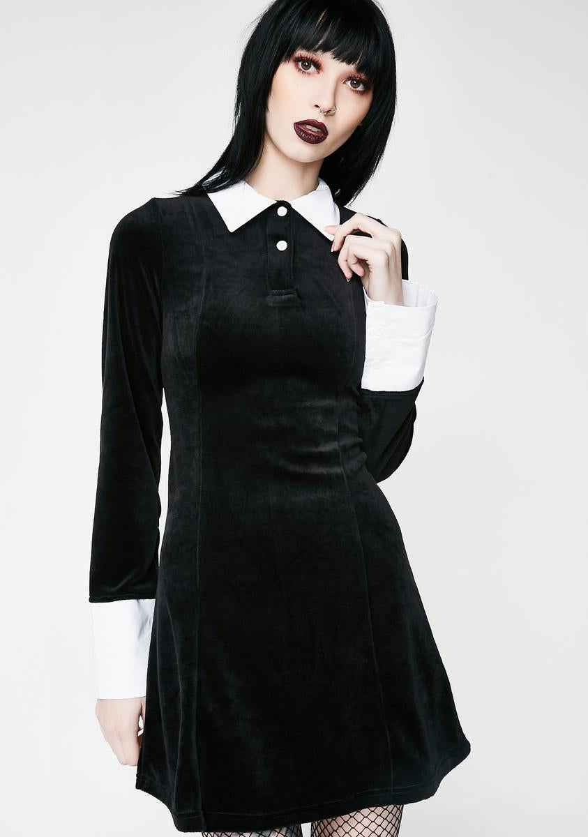 Addams Velvet Dress - Red