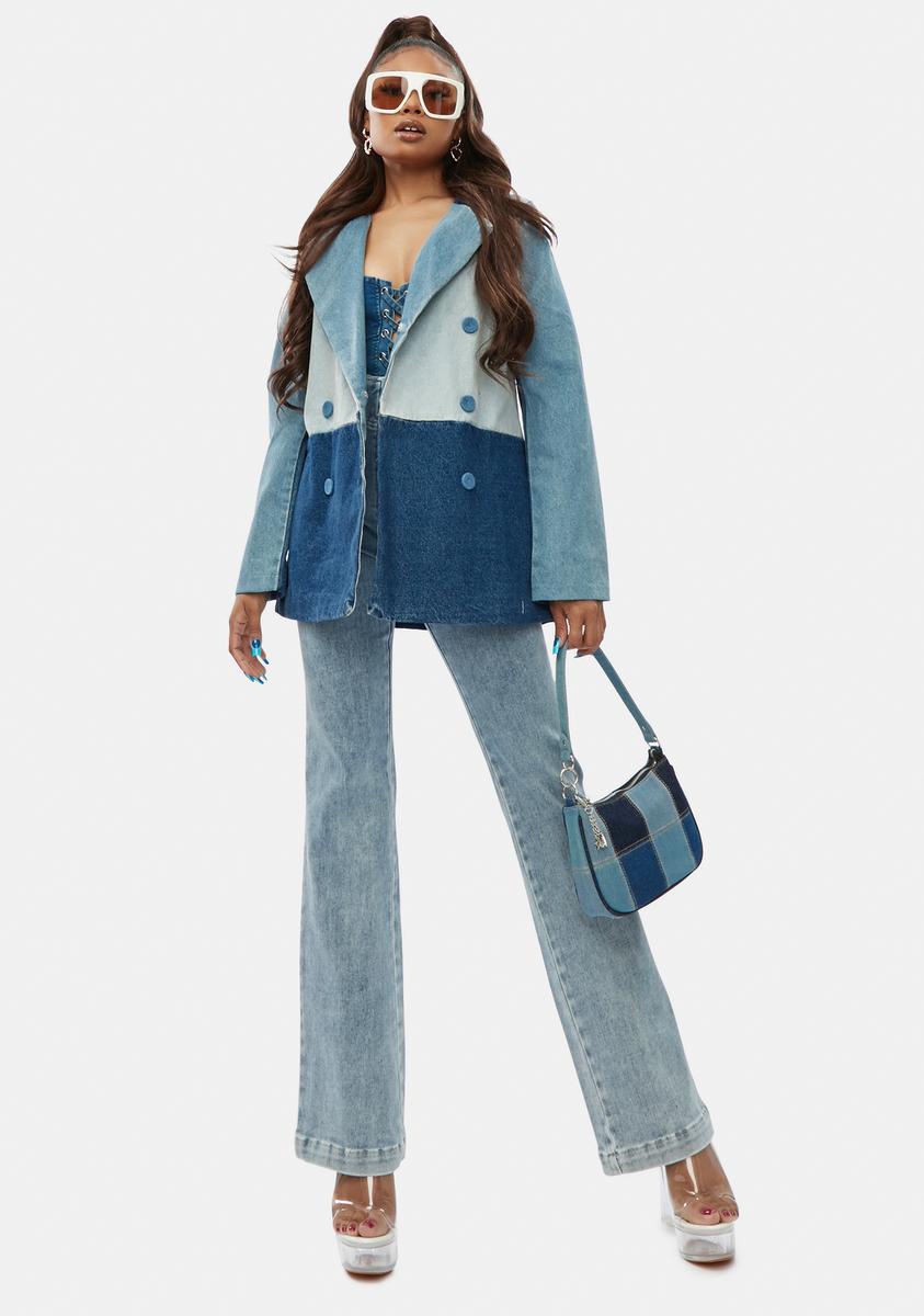 All Bets Off Colorblock Denim Jacket