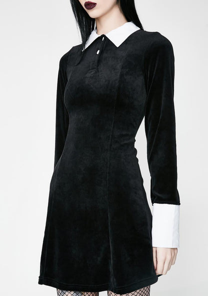 Addams Velvet Dress - Red