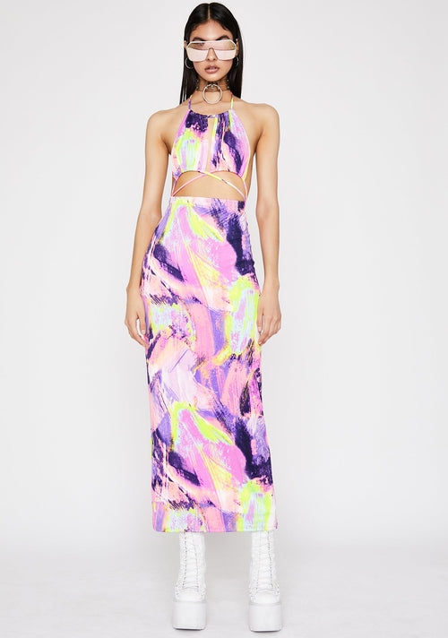 Abstract Thot Maxi Dress