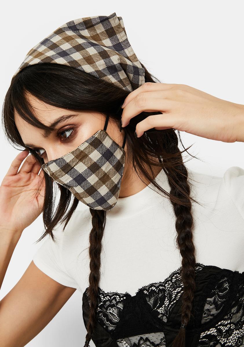 40's Check Face Mask