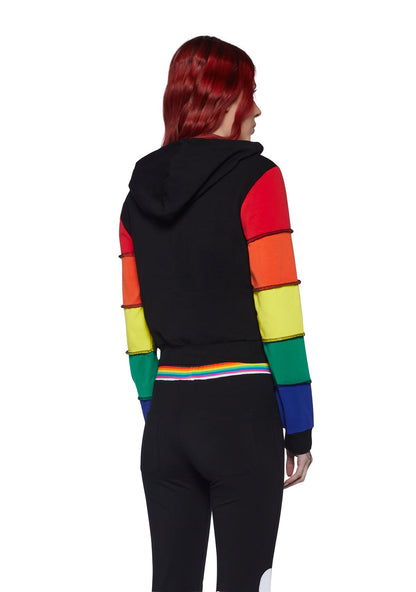 90s Mode Zip-Up Thermal Hoodie