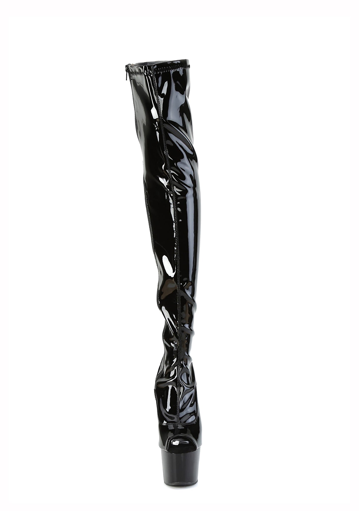 Adore-3011 Platform Thigh High Boots-Black