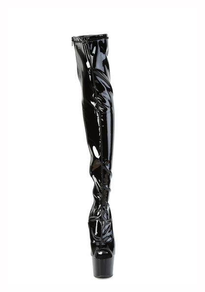 Adore-3011 Platform Thigh High Boots-Black