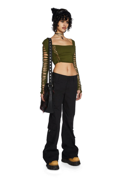 Alternative Spells Long Sleeve Top- Green