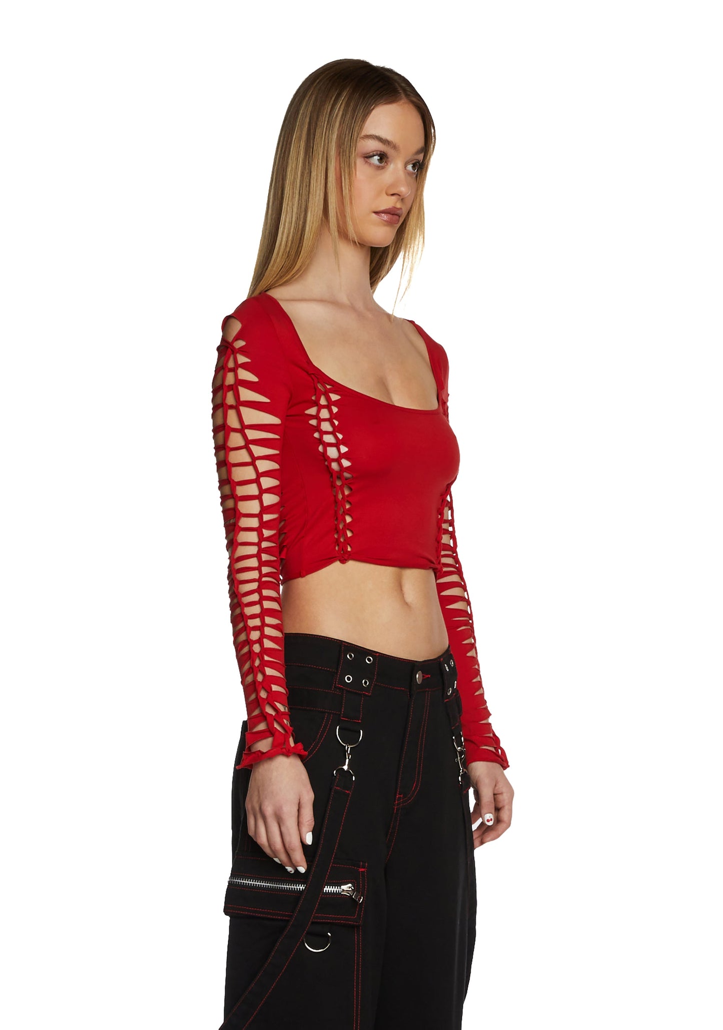 Alternative Spells Long Sleeve Top - Red