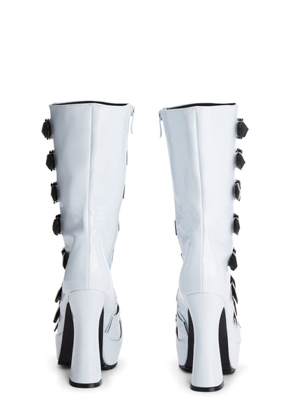 557-Melinoe Heeled Boots - White