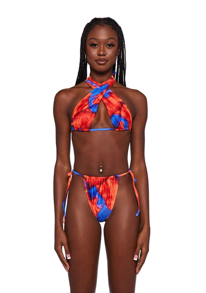 Abstract Print Bikini Top