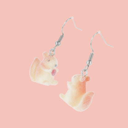 Fuzzy Squirrel Earrings