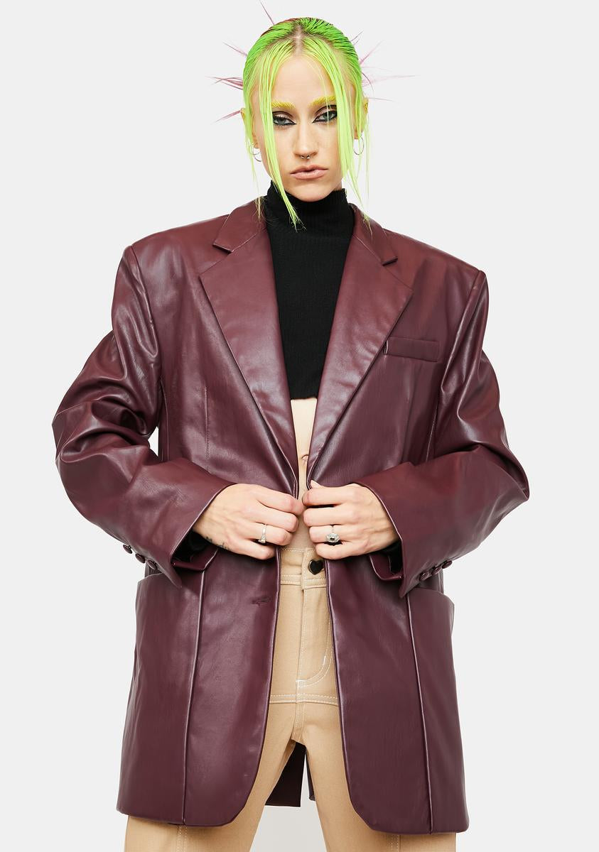 Agnes Vegan Leather Blazer